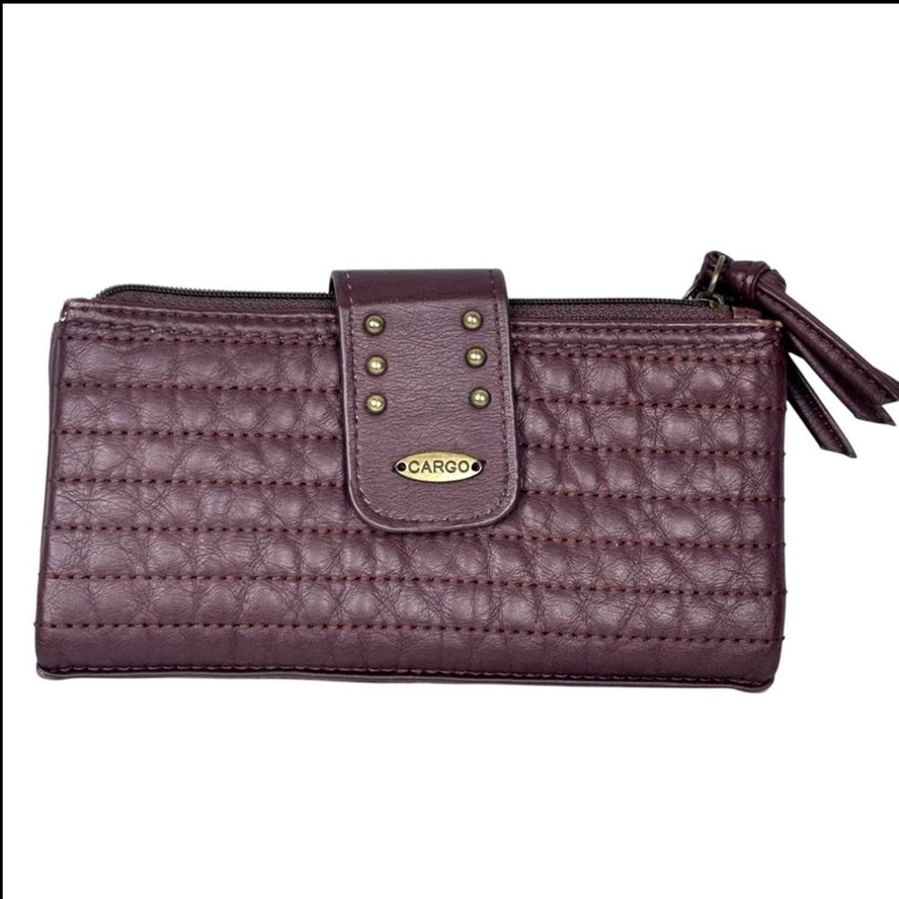 Cargo Brown Quilted Bi Fold Multi Pocket Butter Soft Faux Leather Wallet